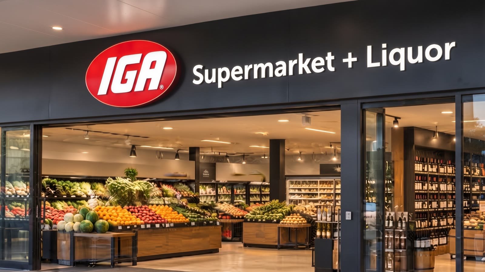 Illustrative IGA supermarket and liquor store, not a specific branch